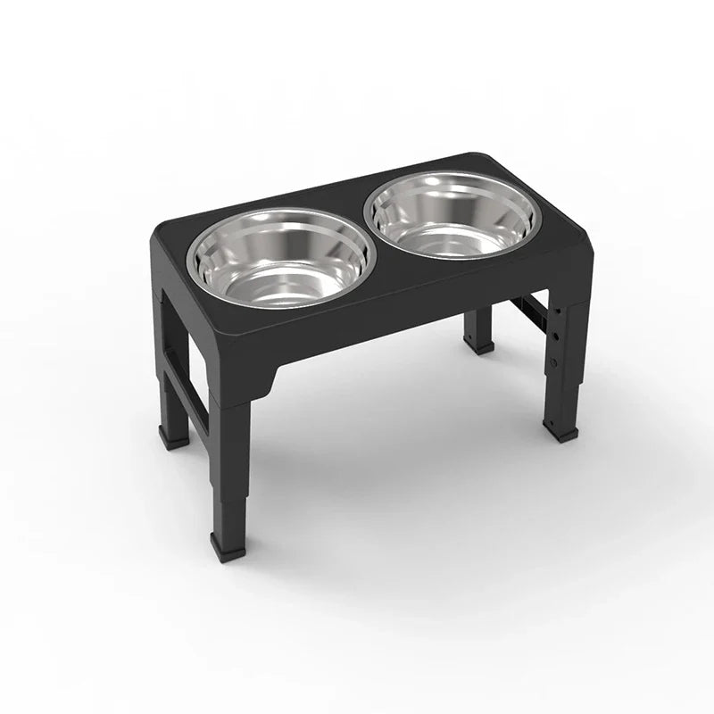 Adjustable Elevated Feeder Stand with Bowls for Dogs