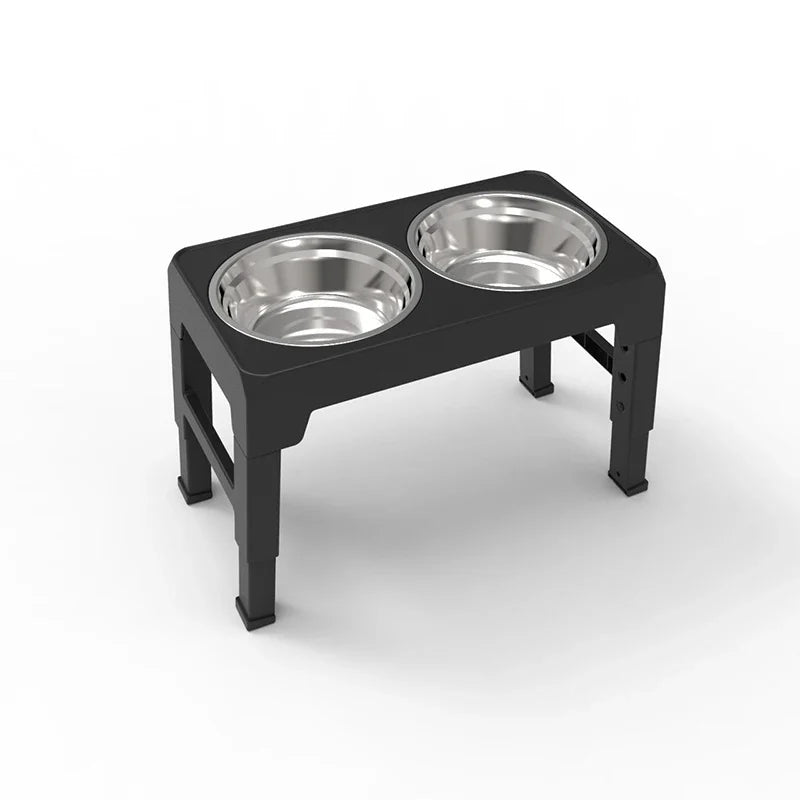 Adjustable Elevated Feeder Stand with Bowls for Dogs