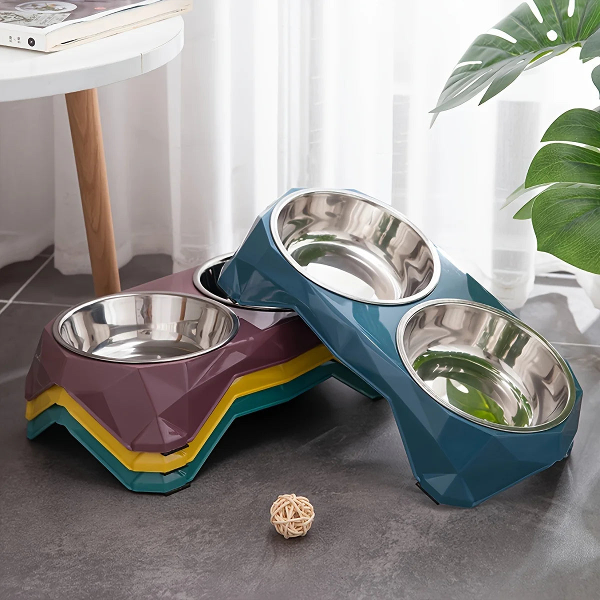 Stainless Steel Double Pet Bowl for Dogs and Cats