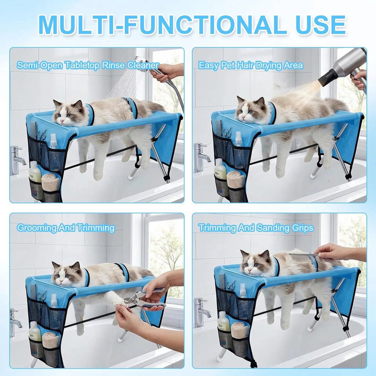 Foldable Pet Grooming Bath Table for Dogs and Cats
