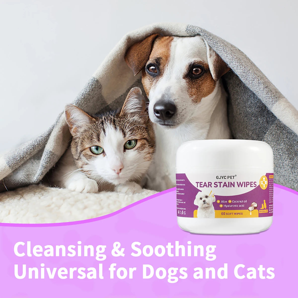 Pet Eye Wipes Tear Stain Remover for Dogs and Cats