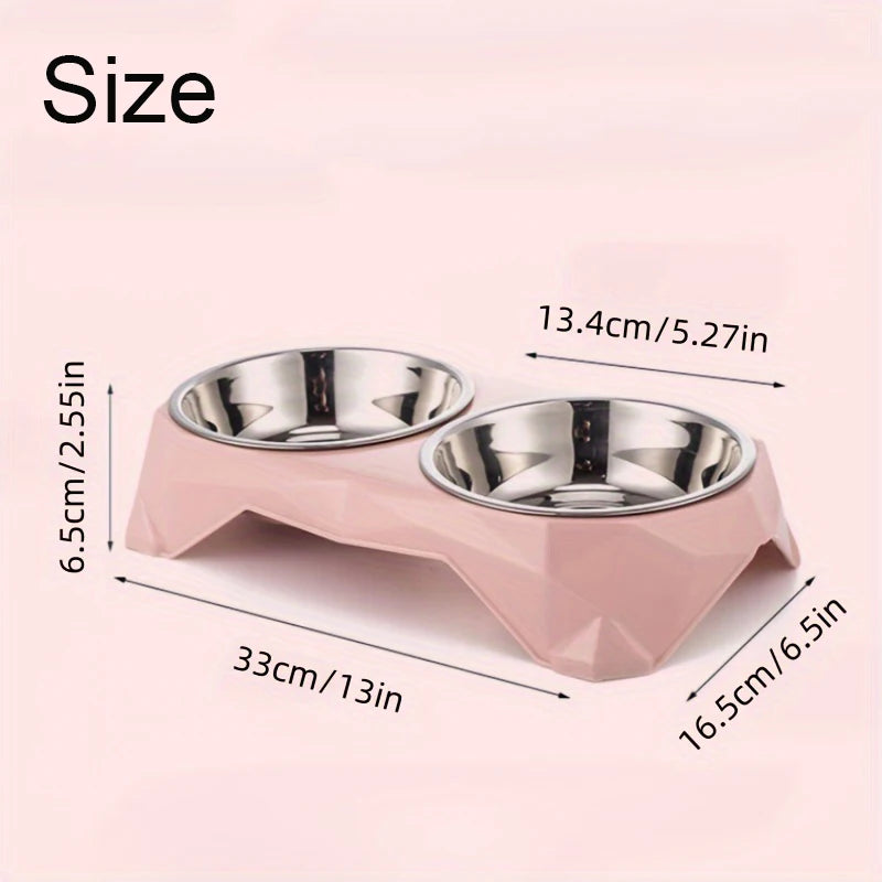 Stainless Steel Double Pet Bowl for Dogs and Cats