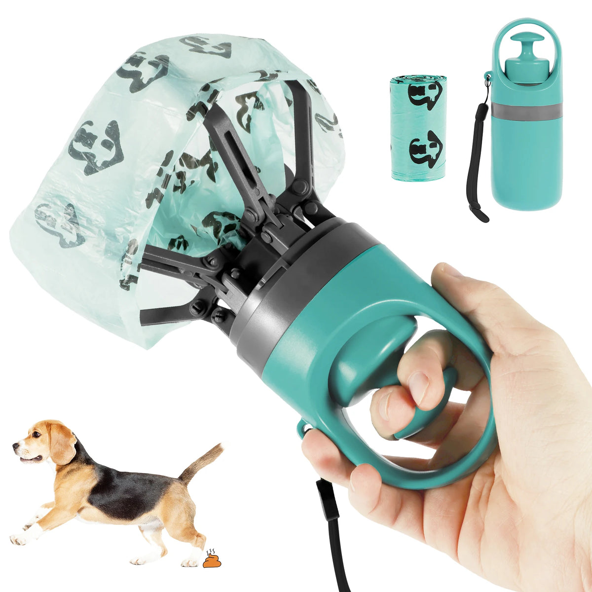 Portable Six Claw Pooper Scooper Dispenser for Dogs