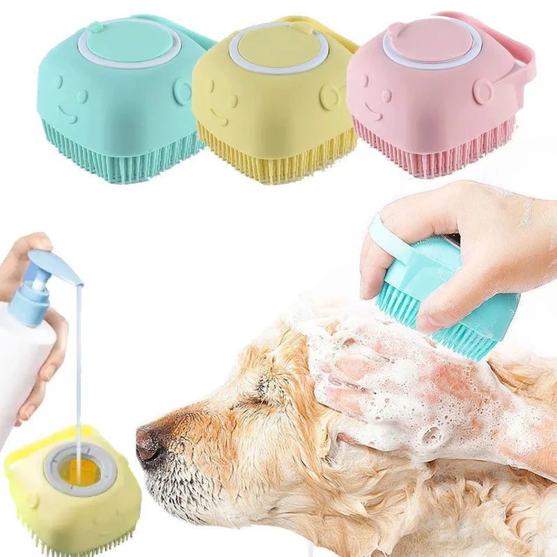 Silicone Pet Bath and Massage Brush for Dogs and Cats