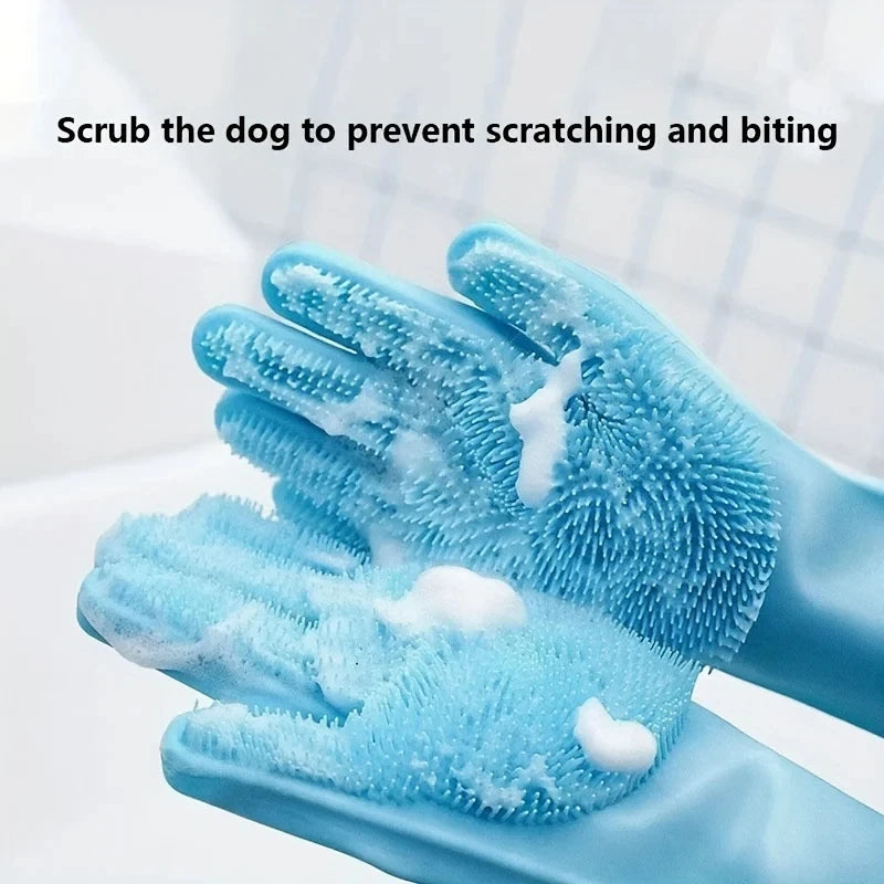 Silicone Pet Grooming and Bathing Gloves