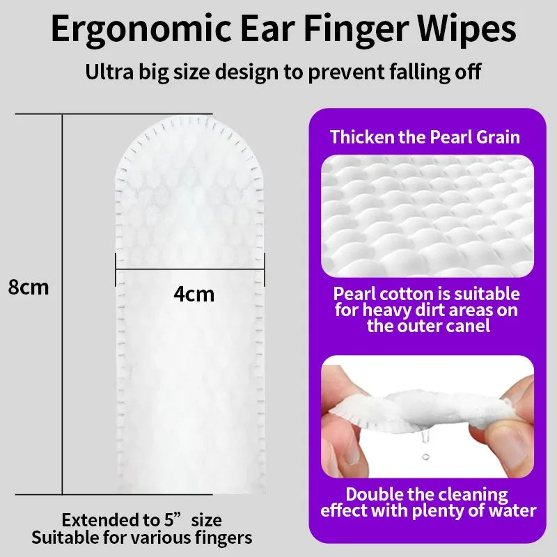 Pet Ear Cleaning Finger Wipes for Dogs and Cats