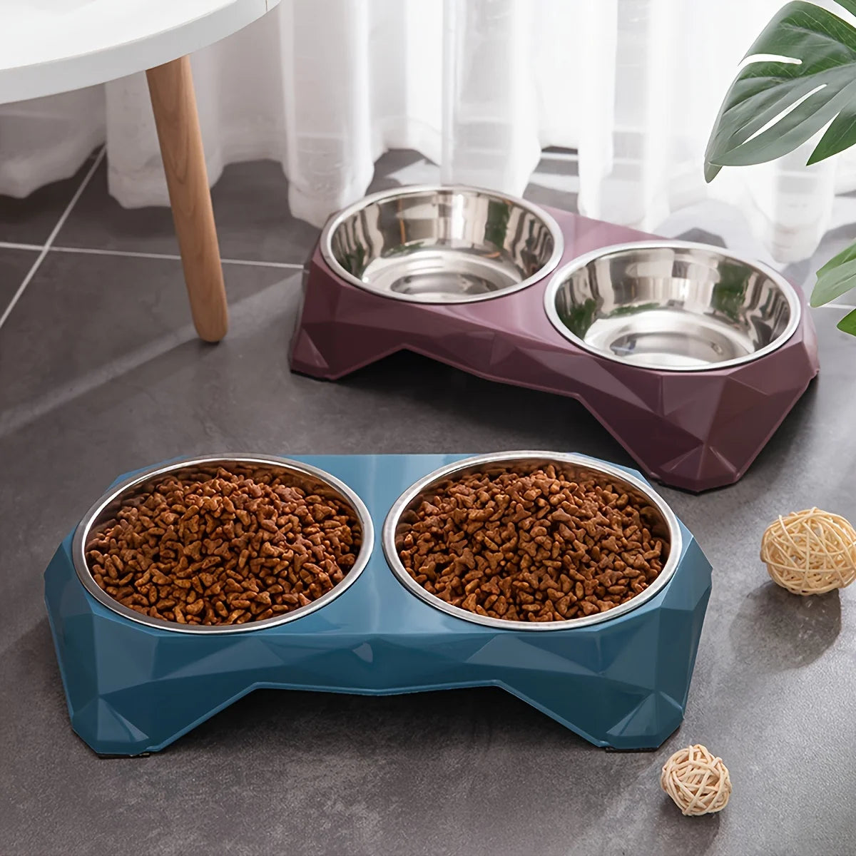 Stainless Steel Double Pet Bowl for Dogs and Cats