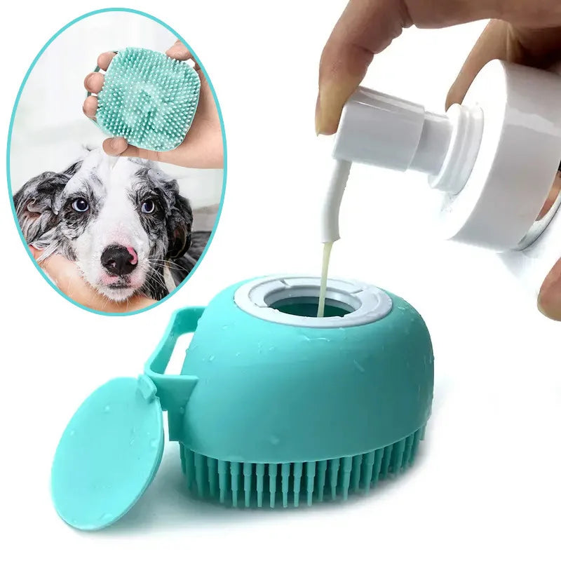 Silicone Pet Bath and Massage Brush for Dogs and Cats