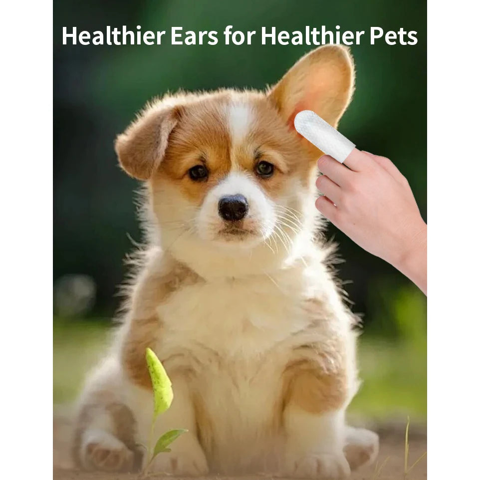 Pet Ear Cleaning Finger Wipes for Dogs and Cats
