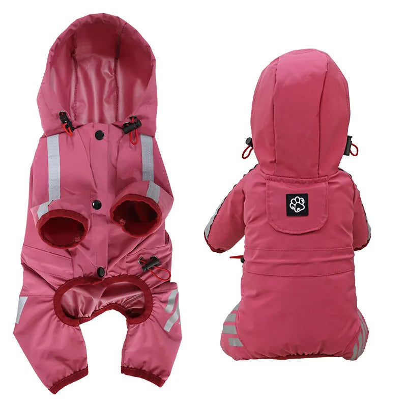 Reflective Waterproof Raincoat Jumpsuit Overalls for Dogs