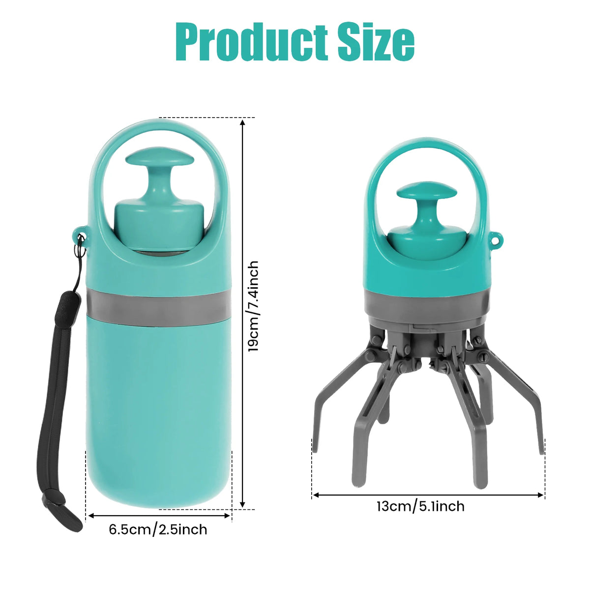 Portable Dog Pooper Scooper with Waste Bag Dispenser Green