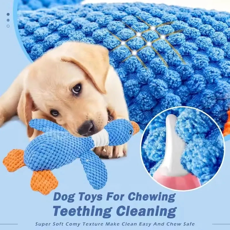 Interactive Plush Goose Squeak Chew Toy for Dogs and Cats
