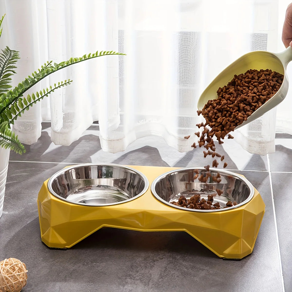 Stainless Steel Double Pet Bowl for Dogs and Cats