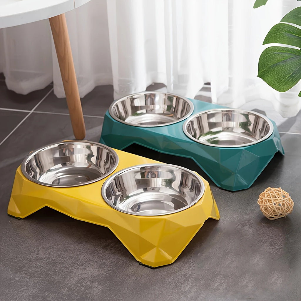 Stainless Steel Double Pet Bowl for Dogs and Cats