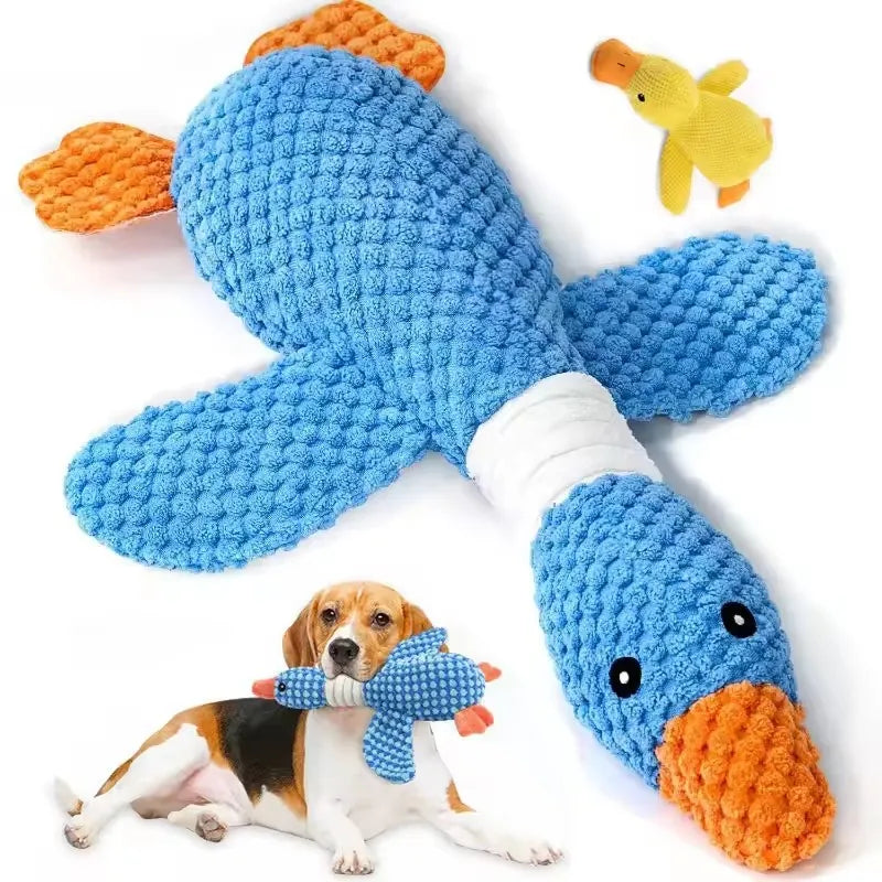 Interactive Plush Goose Squeak Chew Toy for Dogs and Cats