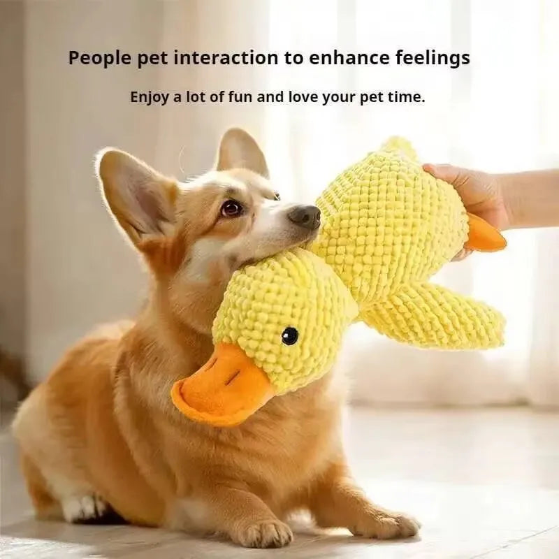 Interactive Plush Goose Squeak Chew Toy for Dogs and Cats