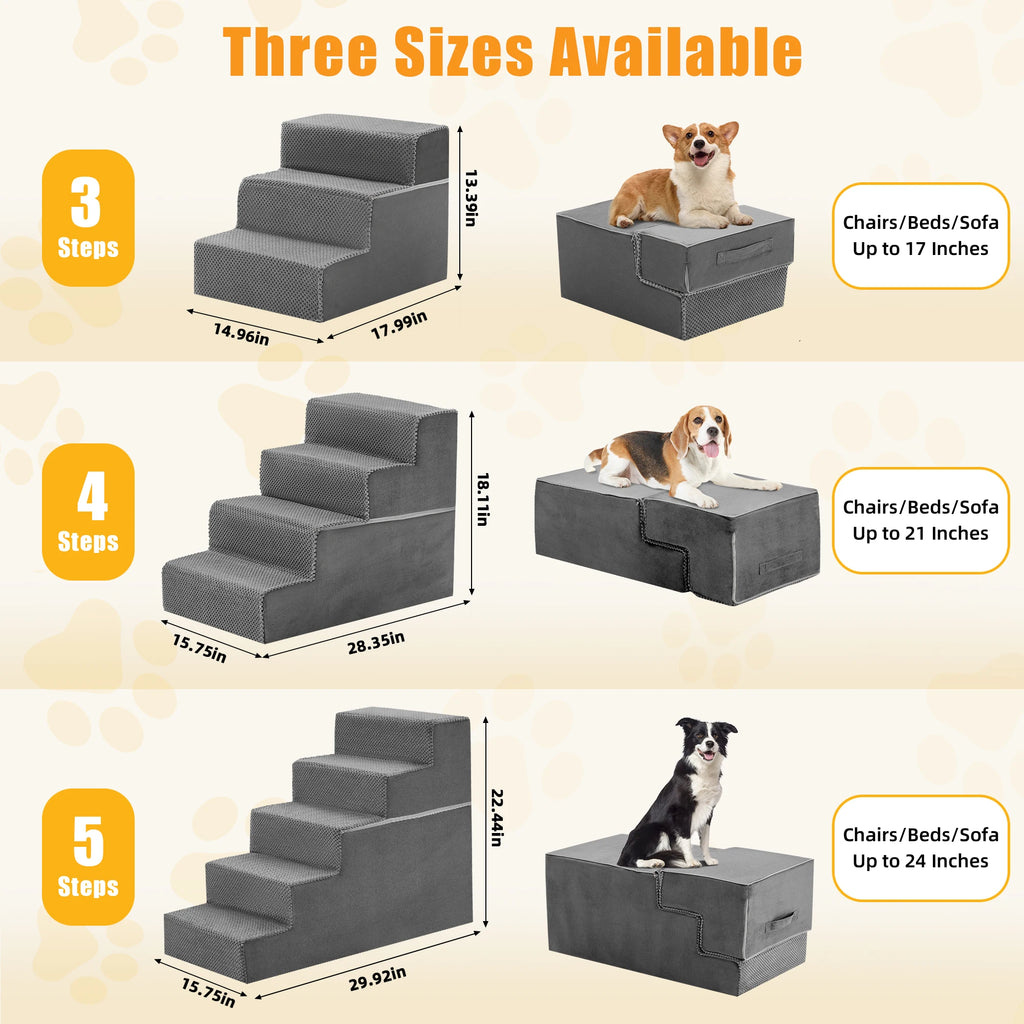Non-Slip Foam Pet Stairs Ramp for Dogs and Cats