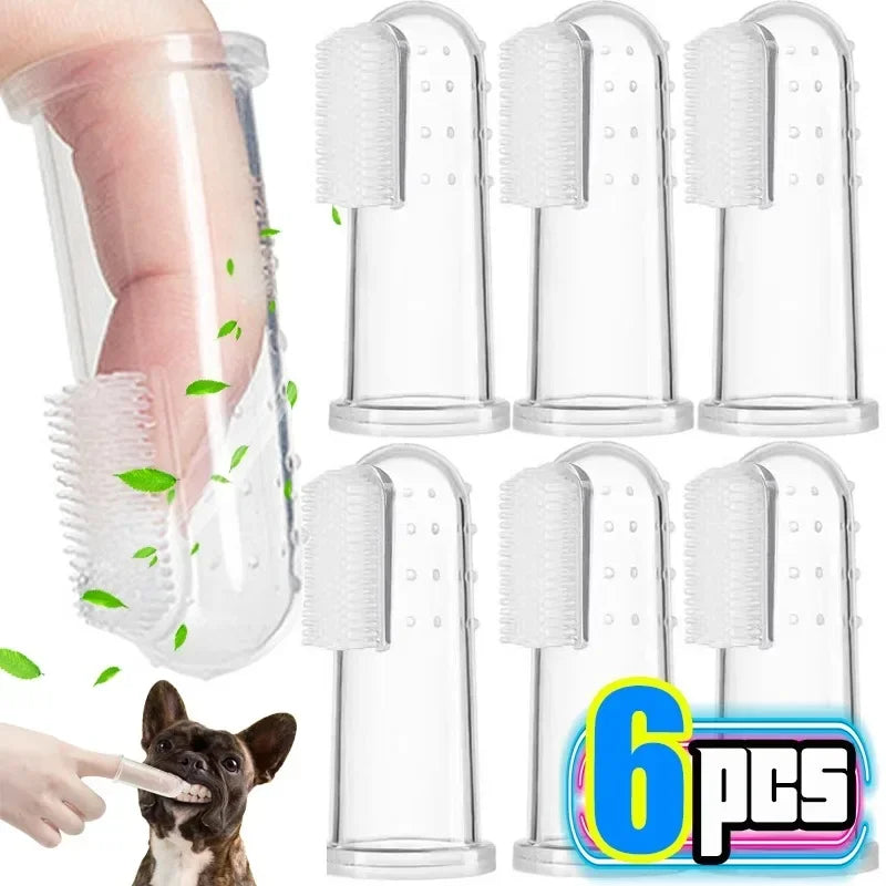 Silicone Soft Pet Finger Toothbrush for Dogs and Cats