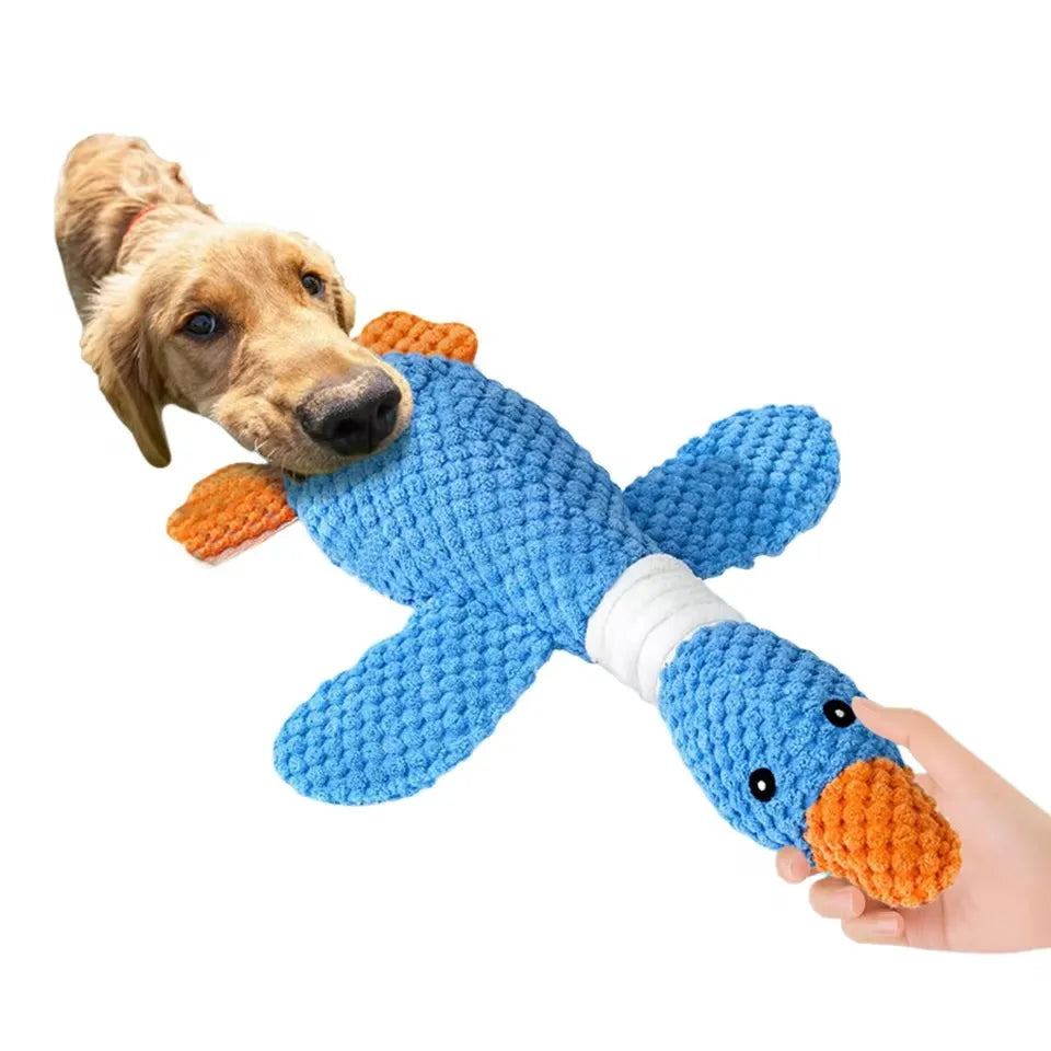 Interactive Plush Goose Squeak Chew Toy for Dogs and Cats