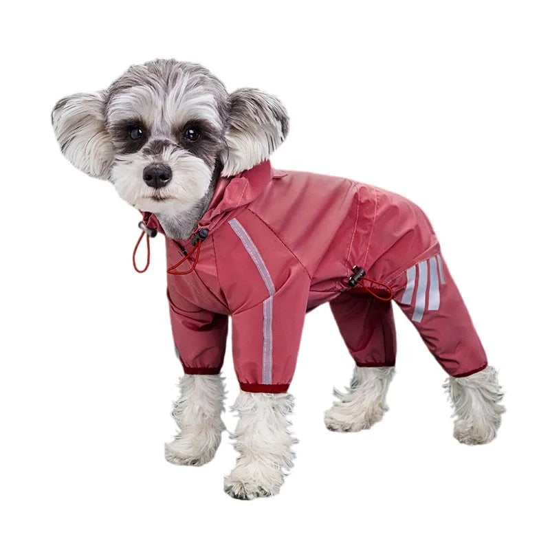 Reflective Waterproof Raincoat Jumpsuit Overalls for Dogs