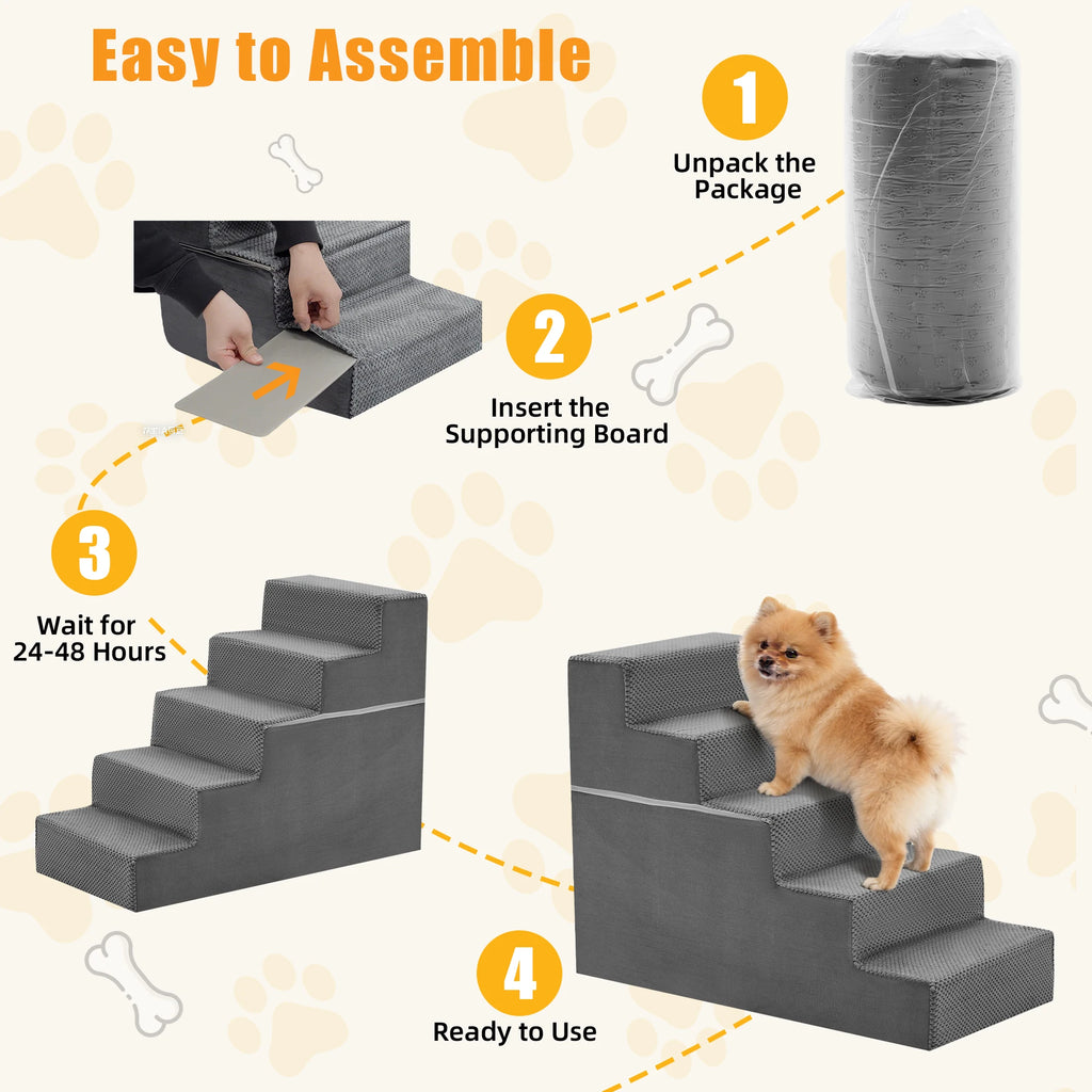Non-Slip Foam Pet Stairs Ramp for Dogs and Cats