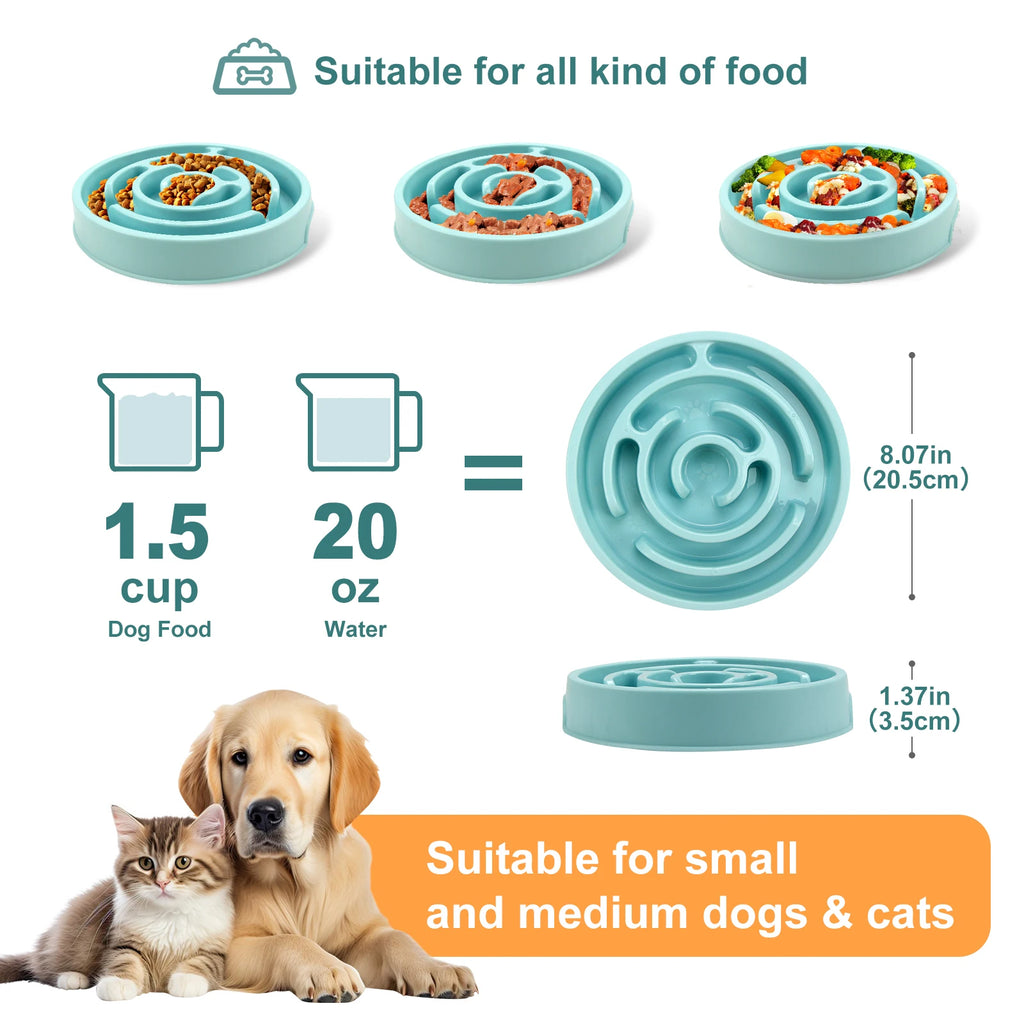 Non Slip Slow Feeder Bowl for Dogs and Cats