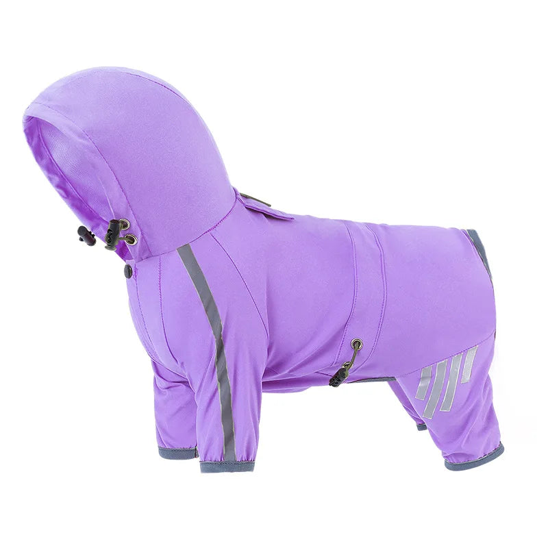 Reflective Waterproof Raincoat Jumpsuit Overalls for Dogs