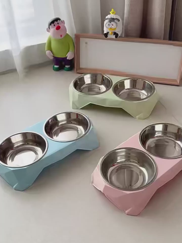 Stainless Steel Double Pet Bowl for Dogs and Cats